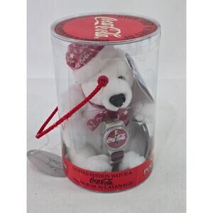 Coca Cola Limited Edition Plush Polar Bear & Watch By Cavanagh NOS